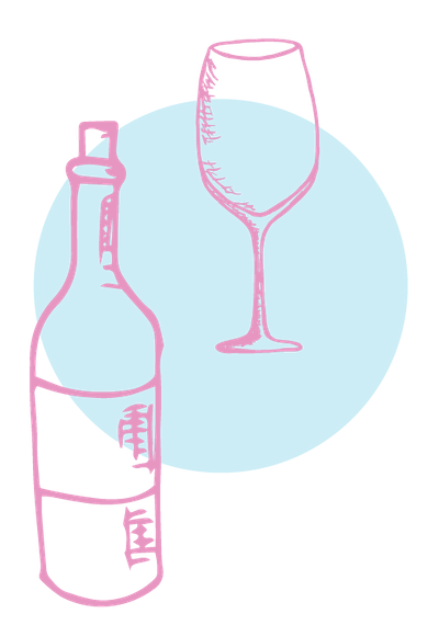 Bottle and Wine Glass Image