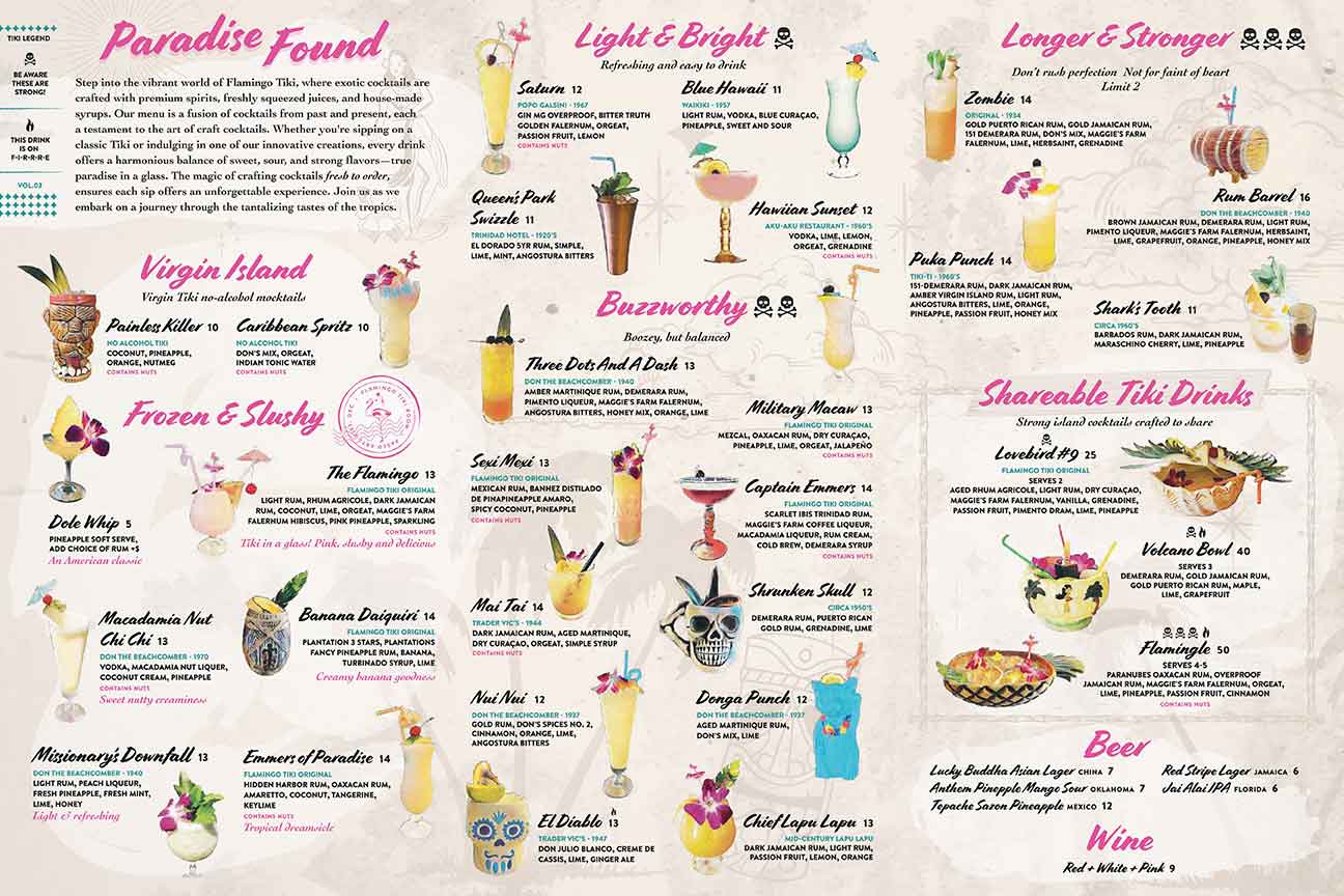 Flamingo TIKI Menu 2